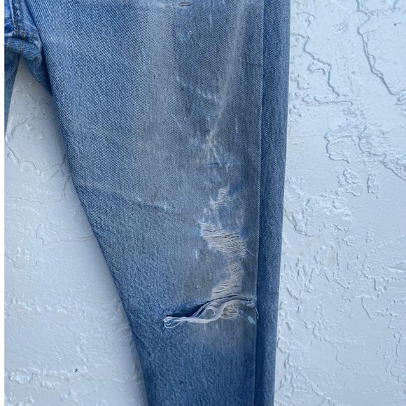 Levis Re/Done Womens High Rise Ankle Crop Distressed Jeans Acid Blue Sz 26 - Picture 15 of 16
